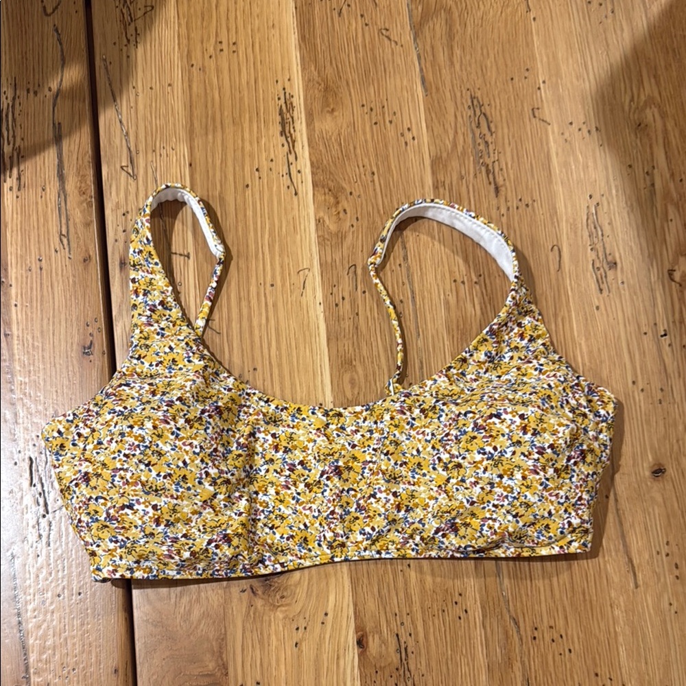 Abercrombie & Fitch Yellow Floral Bikini Top